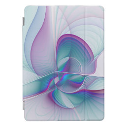 Modern Abstract Pink Blue Turquoise Fractal Art iPad Pro Cover