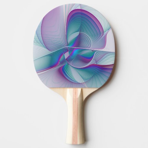 Modern Abstract Pink Blue Turquoise Fractal Art Ping Pong Paddle