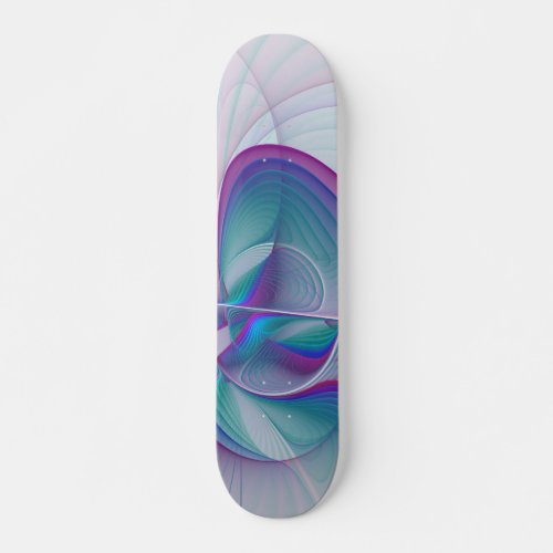 Modern Abstract Pink Blue Turquoise Fractal Art Skateboard