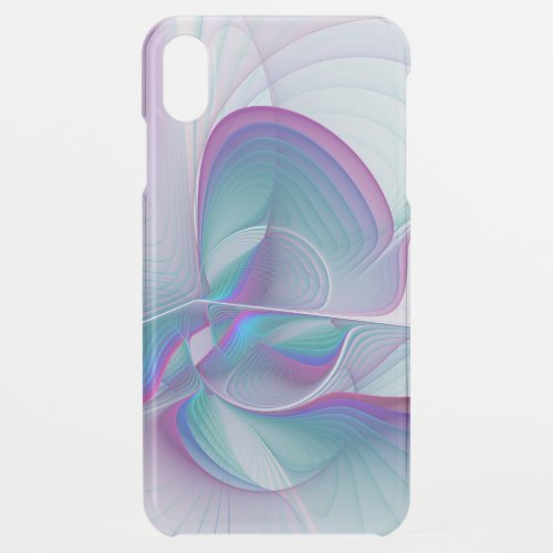 Modern Abstract Pink Blue Turquoise Fractal Art iPhone XS Max Case