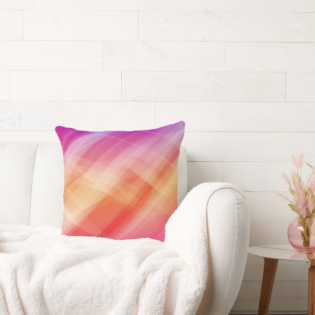 Modern Abstract Pink Geometric Throw Pillow  (Couch)