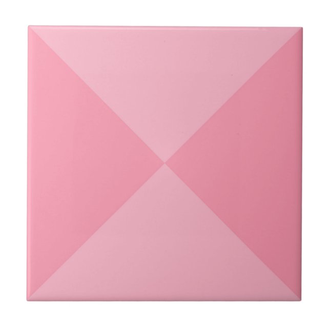 Modern Abstract Pink Geometric Triangle Pattern Ceramic Tile (Front)