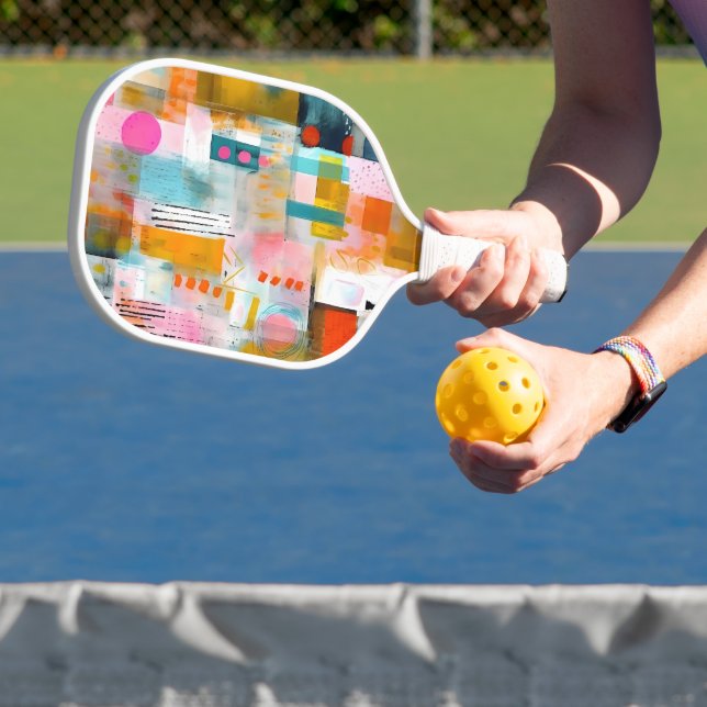 Modern Abstract Pink  Pickleball Paddle (Insitu)