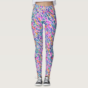 Modern Abstract Pink Purple Brush Strokes Paint Leggings