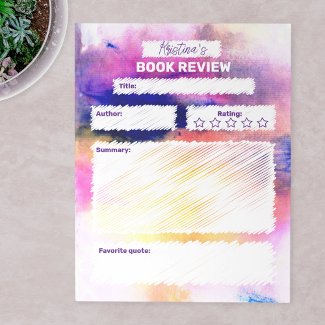 Modern Abstract Pink Purple Watercolor Book Review
