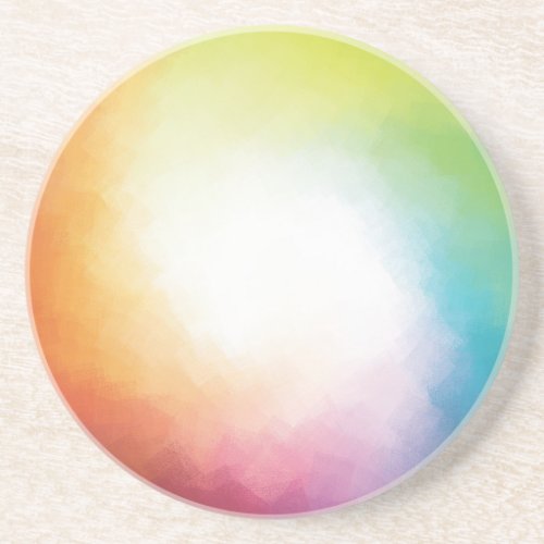 Modern Abstract Pink Red Blue Green Yellow Custom Coaster