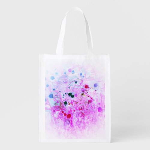Modern Abstract Pink Red Blue Purple Template Grocery Bag