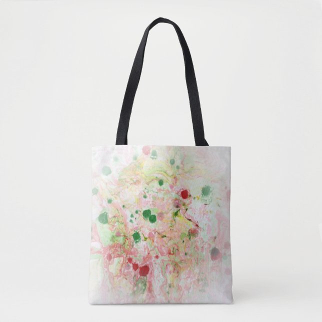 Modern Abstract Pink Red Yellow Green Template Tote Bag (Front)