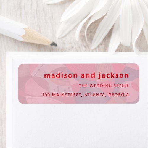 modern abstract pink simple minimal wedding label