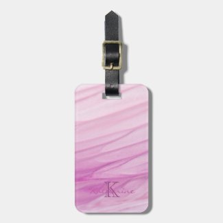 Modern Abstract Pink Watercolor Pattern - Monogram Luggage Tag