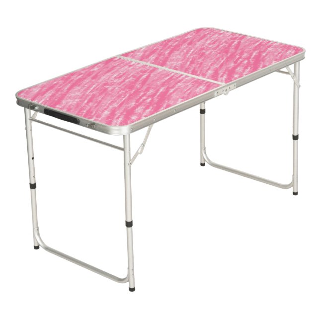 Modern Abstract Pink White Textured Background  Beer Pong Table (Angled)