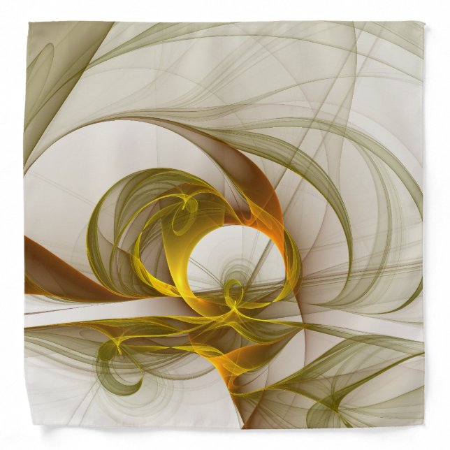 Modern Abstract Precious Metal Colors Fractal Bandana (Front)