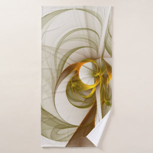 Modern Abstract Precious Metal Colors Fractal Bath Towel