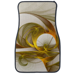 Modern Abstract Precious Metal Colors Fractal Car Floor Mat
