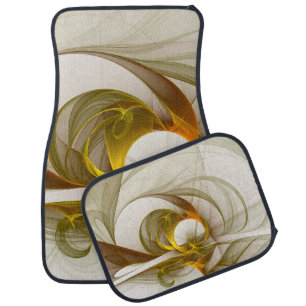 Modern Abstract Precious Metal Colors Fractal Car Floor Mat