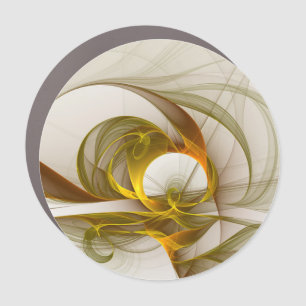 Modern Abstract Precious Metal Colors Fractal Car Magnet