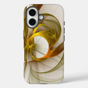 Modern Abstract Precious Metal Colors Fractal iPhone 16 Case