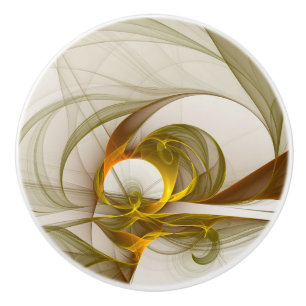 Modern Abstract Precious Metal Colors Fractal Ceramic Knob