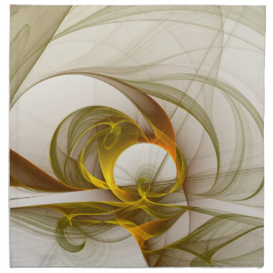 Modern Abstract Precious Metal Colors Fractal Cloth Napkin
