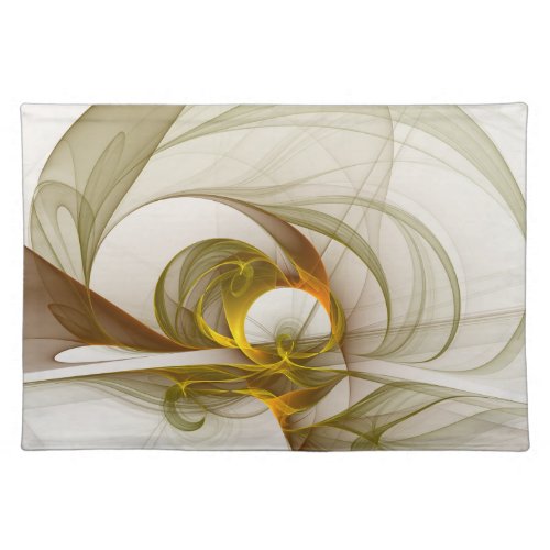 Modern Abstract Precious Metal Colors Fractal Cloth Placemat