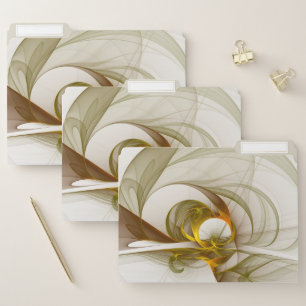 Modern Abstract Precious Metal Colors Fractal File Folder