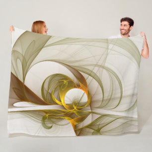 Modern Abstract Precious Metal Colors Fractal Fleece Blanket