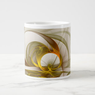 Modern Abstract Precious Metal Colors Fractal Giant Coffee Mug