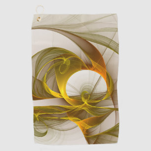 Modern Abstract Precious Metal Colors Fractal Golf Towel
