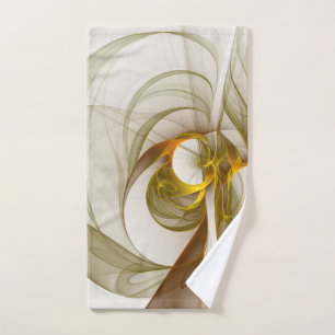 Modern Abstract Precious Metal Colors Fractal Hand Towel
