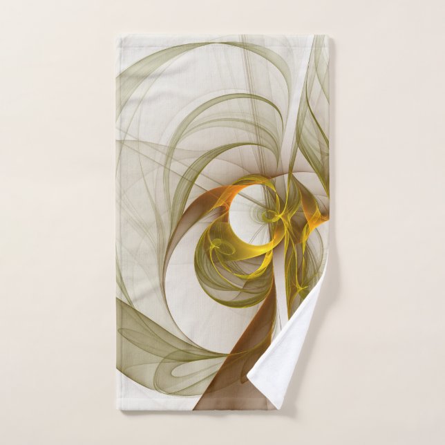 Modern Abstract Precious Metal Colors Fractal Hand Towel (Hand Towel)