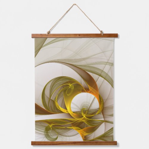 Modern Abstract Precious Metal Colors Fractal Hanging Tapestry