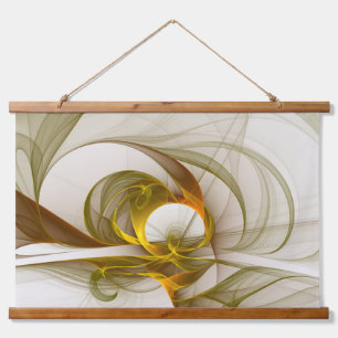 Modern Abstract Precious Metal Colors Fractal Hanging Tapestry