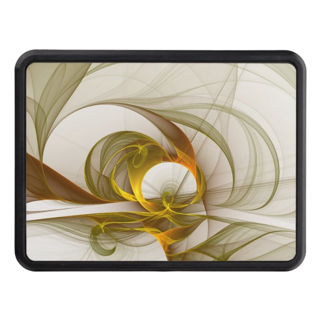 Modern Abstract Precious Metal Colors Fractal Hitch Cover (Front)