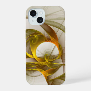 Modern Abstract Precious Metal Colors Fractal iPhone 15 Case