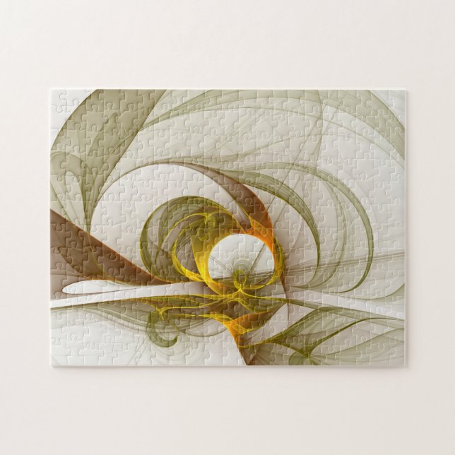 Modern Abstract Precious Metal Colors Fractal Jigsaw Puzzle (Horizontal)