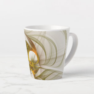 Modern Abstract Precious Metal Colors Fractal Latte Mug