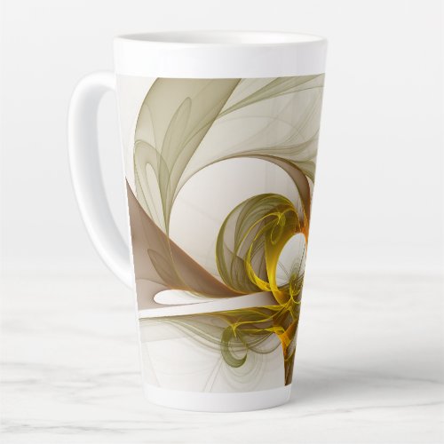 Modern Abstract Precious Metal Colors Fractal Latte Mug