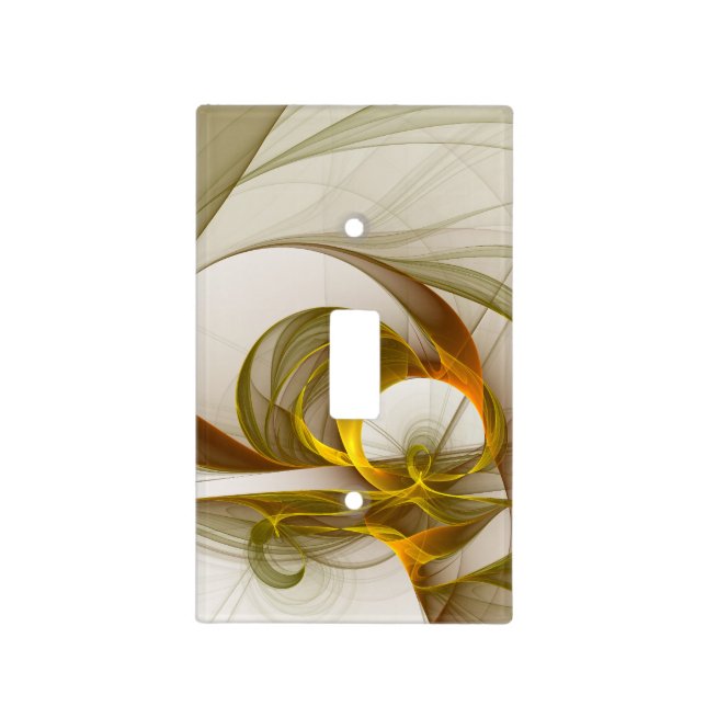 Modern Abstract Precious Metal Colors Fractal Light Switch Cover (Front)