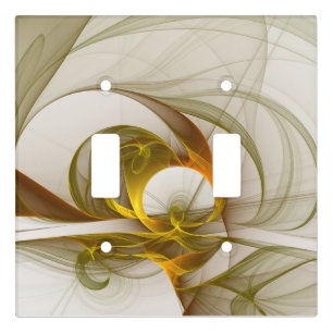 Modern Abstract Precious Metal Colors Fractal Light Switch Cover