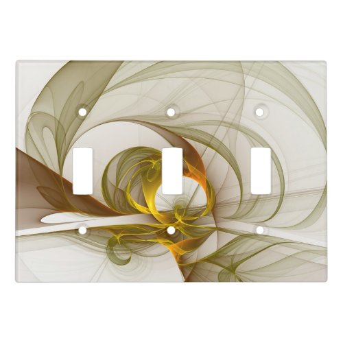 Modern Abstract Precious Metal Colors Fractal Light Switch Cover