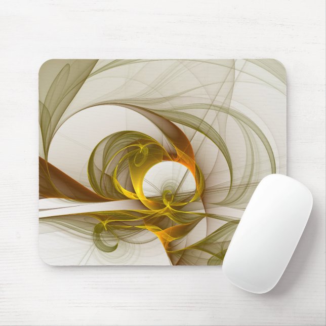 Modern Abstract Precious Metal Colors Fractal Mouse Pad (With Mouse)