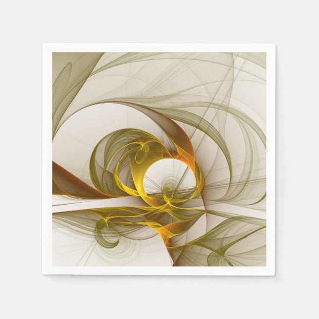Modern Abstract Precious Metal Colors Fractal Napkins (Front)