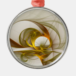 Modern Abstract Precious Metal Colors Fractal Ornament