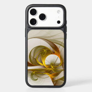 Modern Abstract Precious Metal Colors Fractal iPhone 17 Pro Max Case