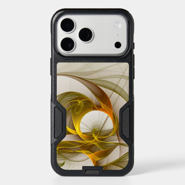 Modern Abstract Precious Metal Colors Fractal Otterbox iPhone Case (Back)