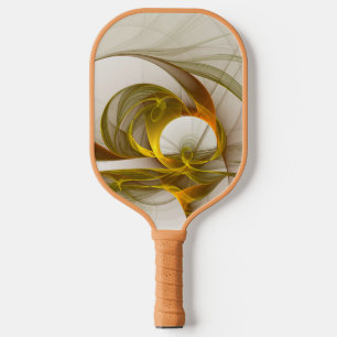 Modern Abstract Precious Metal Colors Fractal Pickleball Paddle