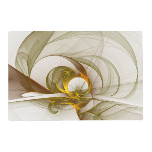 Modern Abstract Precious Metal Colors Fractal Placemat