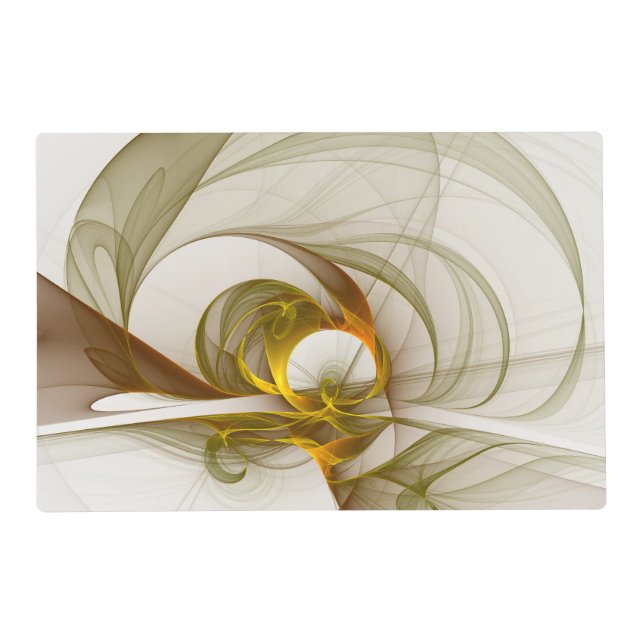 Modern Abstract Precious Metal Colors Fractal Placemat (Front)