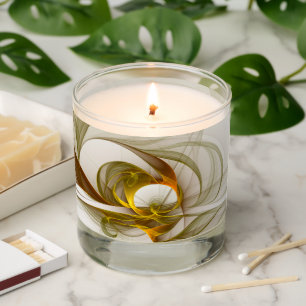 Modern Abstract Precious Metal Colors Fractal Scented Candle
