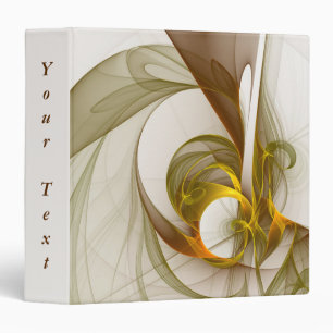 Modern Abstract Precious Metal Colors Fractal Text 3 Ring Binder